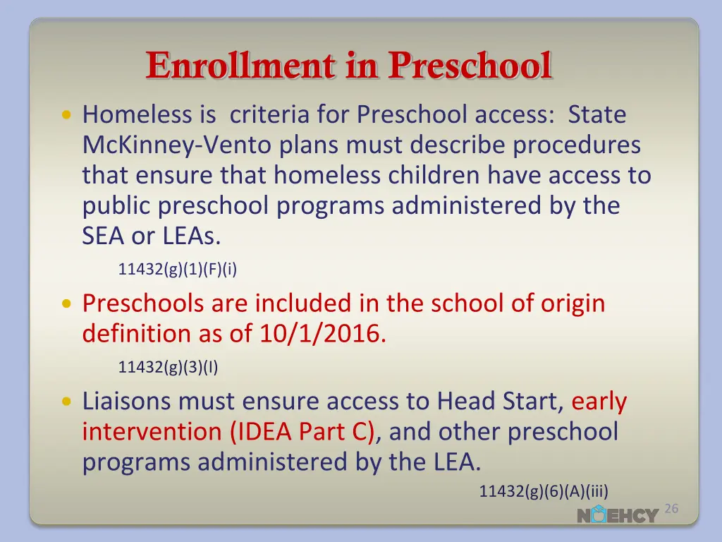enrollment in preschool