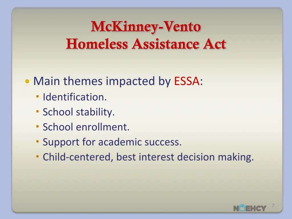 mckinney vento homeless assistance act 1