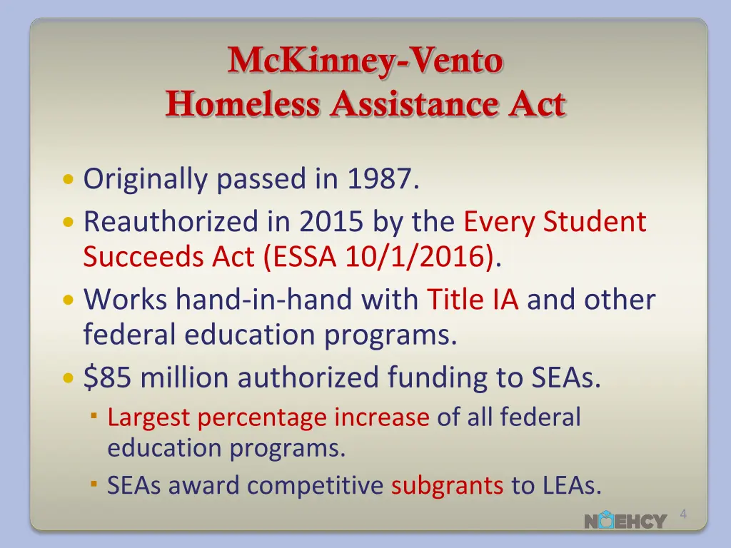 mckinney vento homeless assistance act