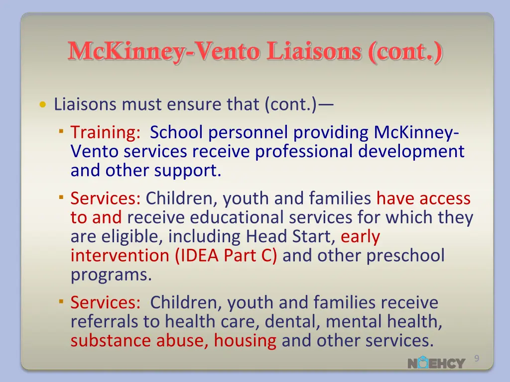 mckinney vento liaisons cont