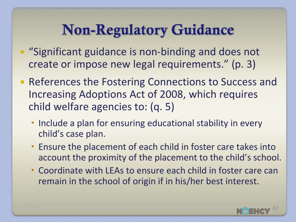 non regulatory guidance