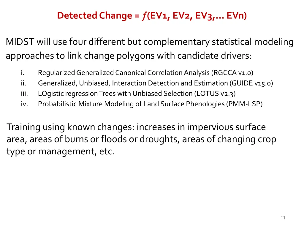 detected change ev1 ev2 ev3 evn