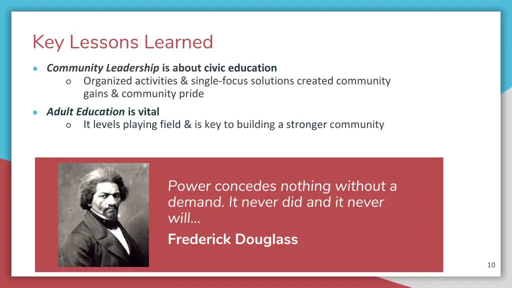 key lessons learned