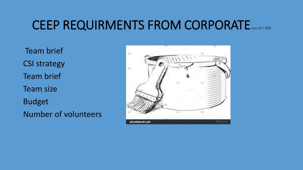 ceep requirments from corporate ceep requirments