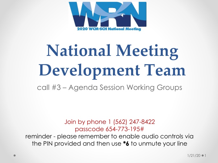 national meeting development team call 3 agenda