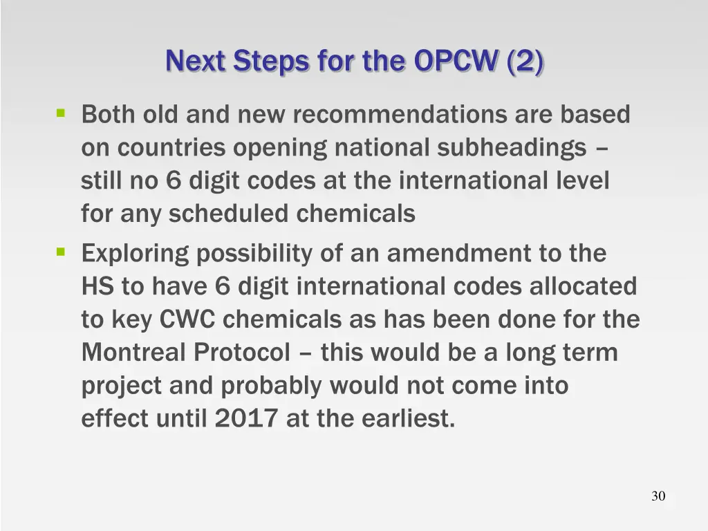 next steps for the opcw 2
