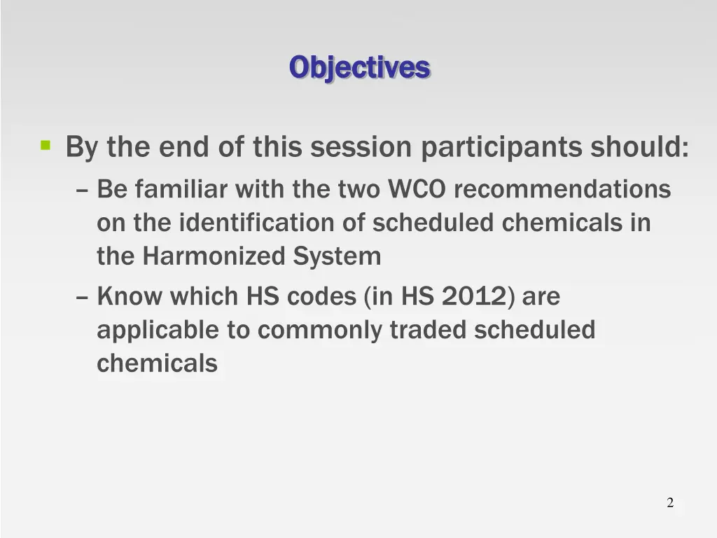 objectives objectives