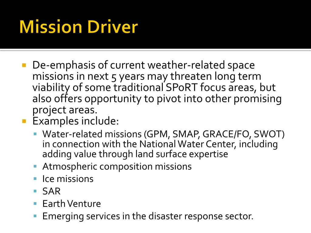 de emphasis of current weather related space