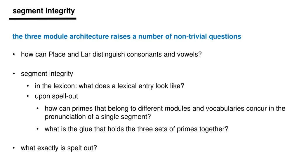 segment integrity