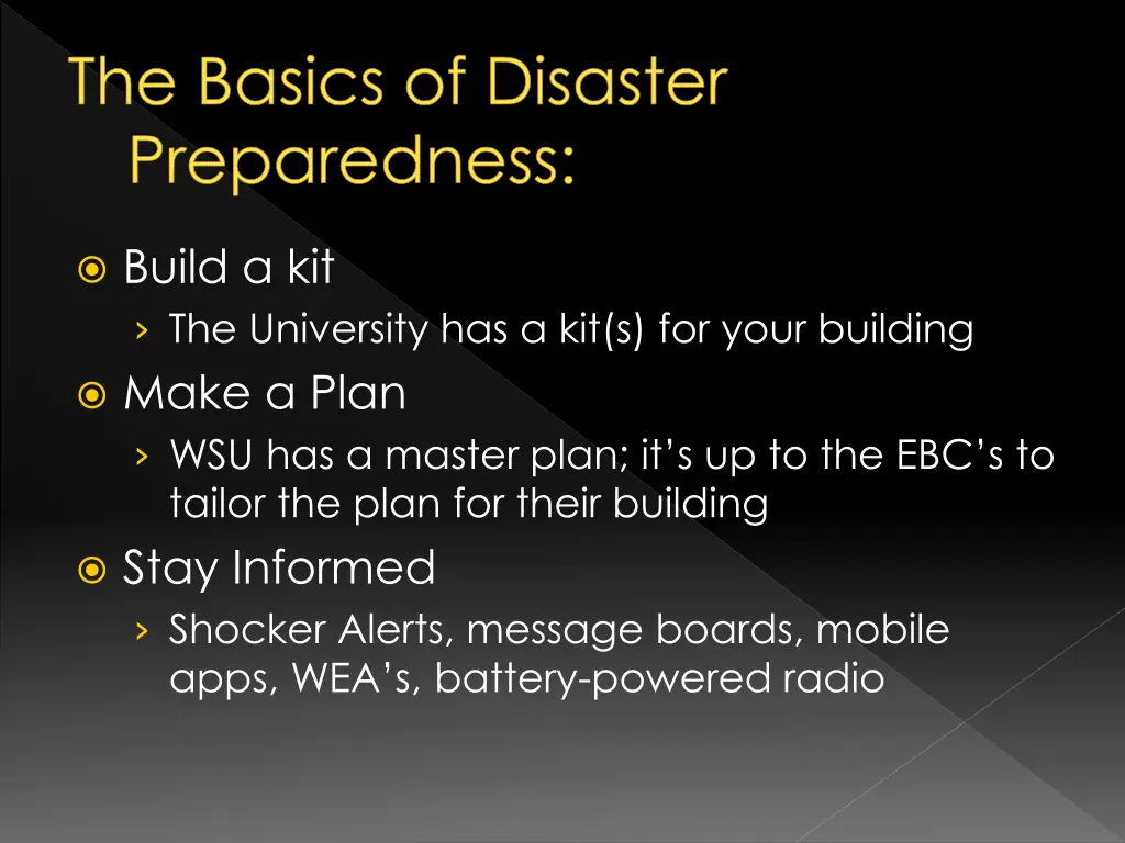 the basics of disaster preparedness