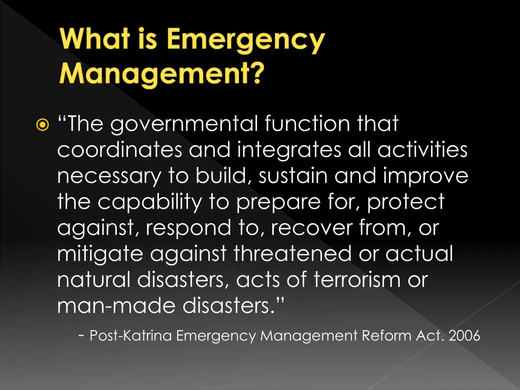 what is emergency management