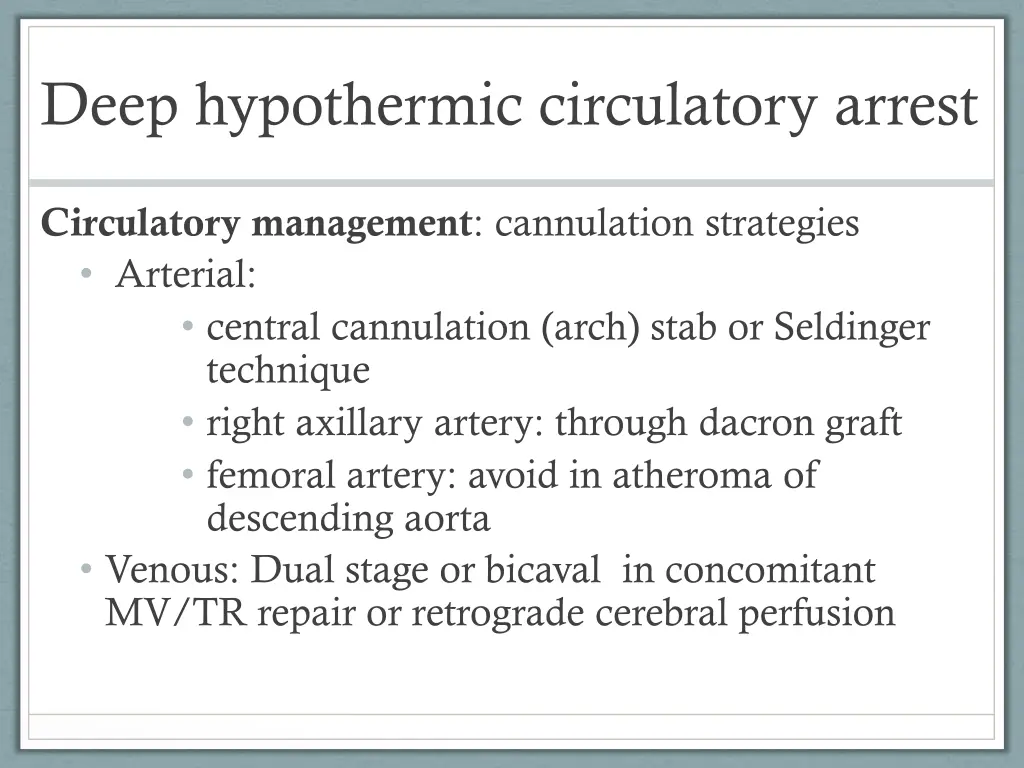 deep hypothermic circulatory arrest 1