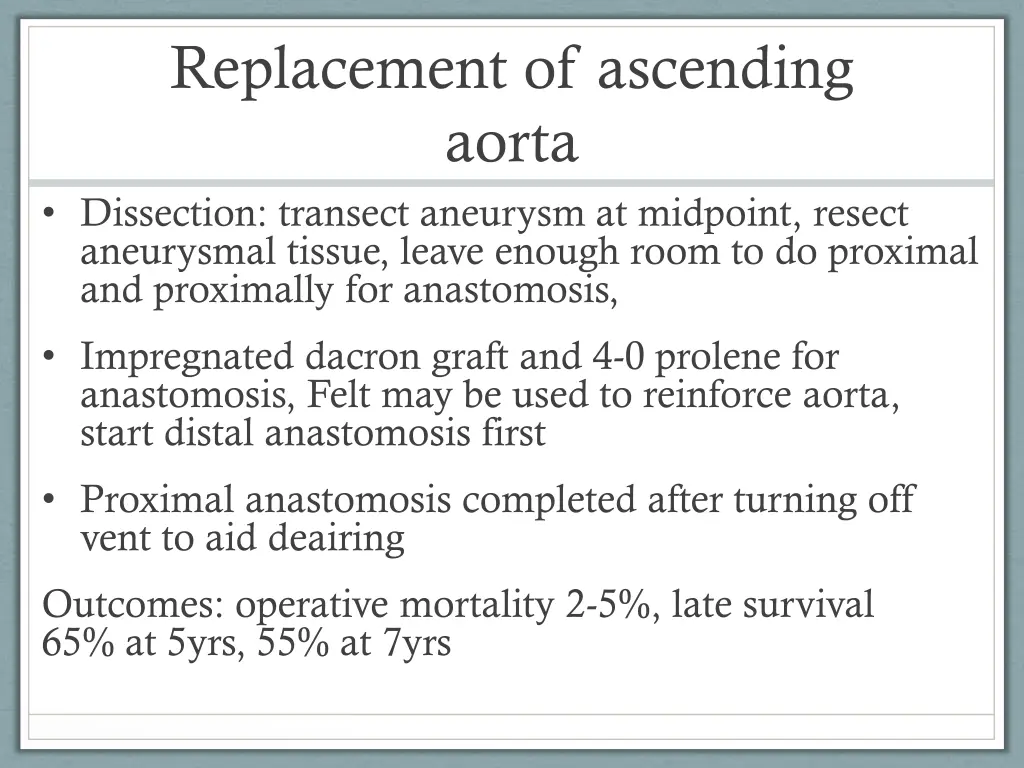 replacement of ascending aorta dissection