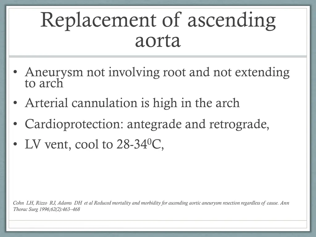 replacement of ascending aorta