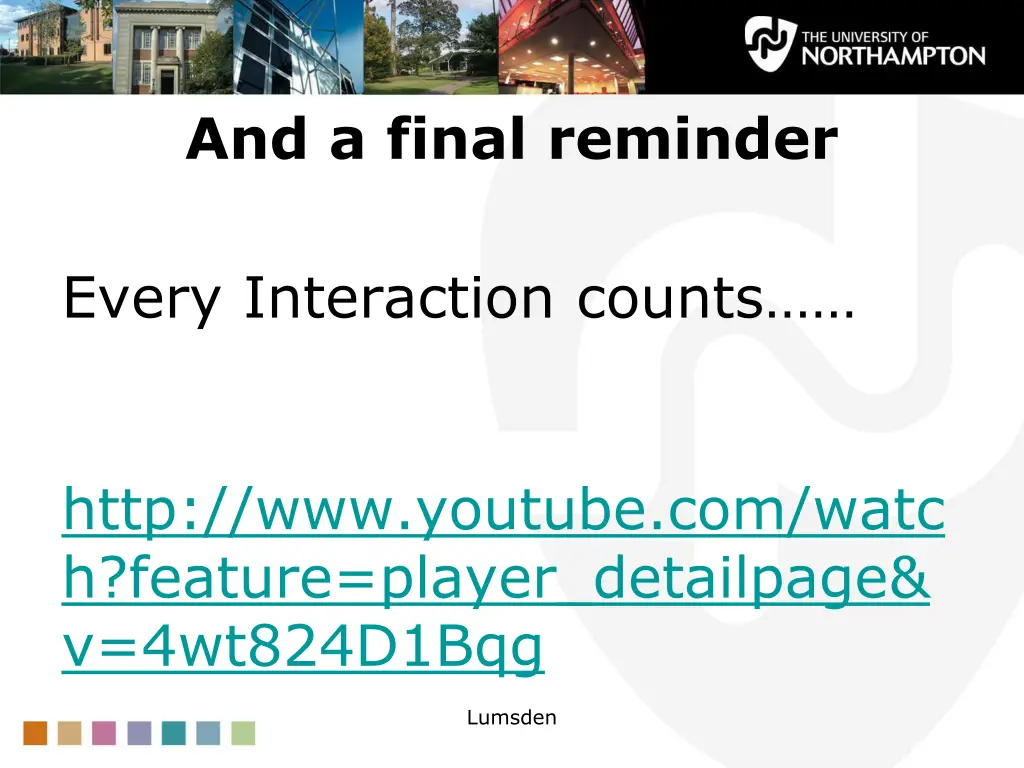 and a final reminder