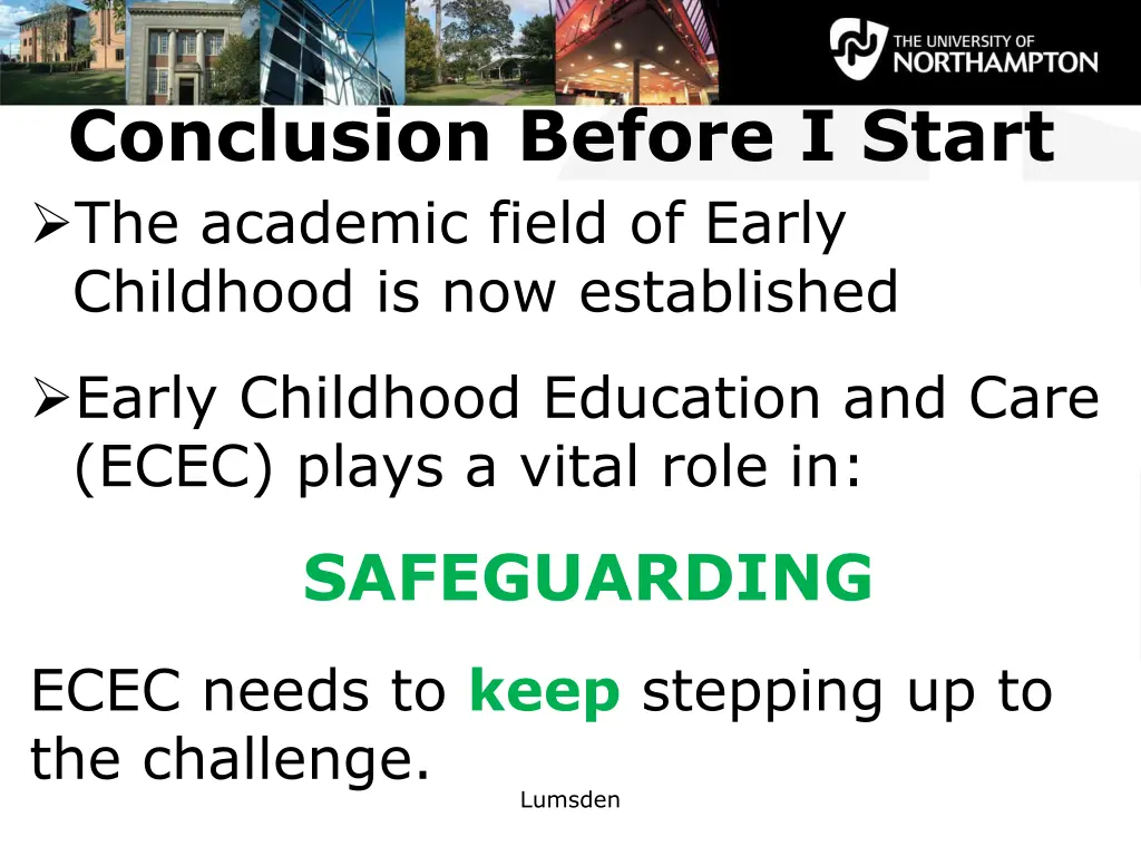 conclusion before i start the academic field
