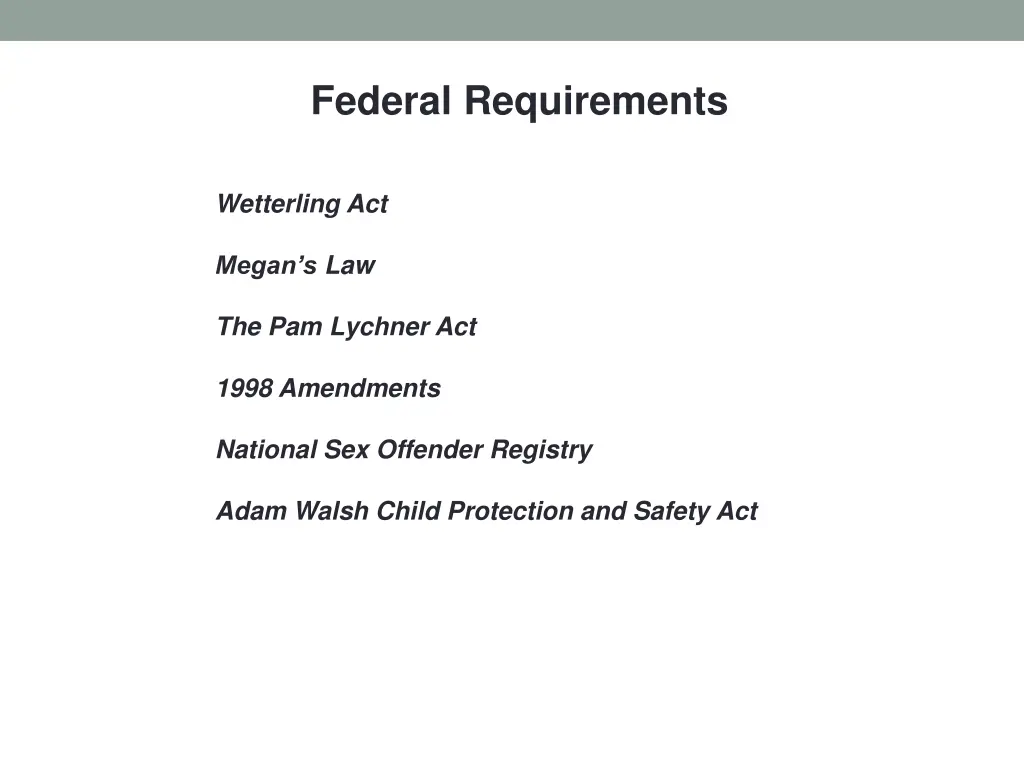 federal requirements