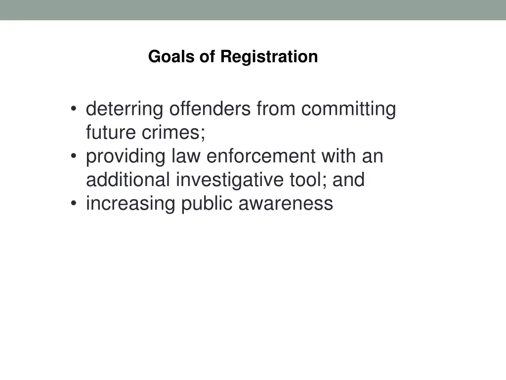 goals of registration