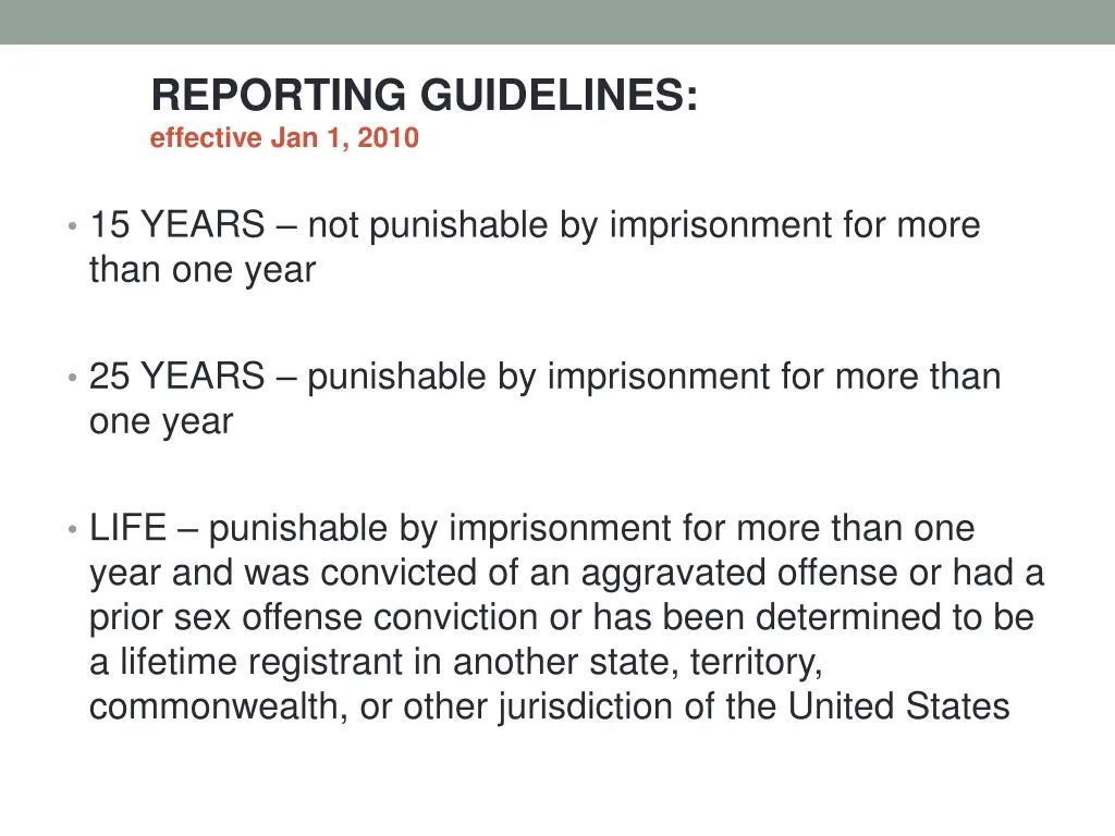 reporting guidelines effective jan 1 2010 2
