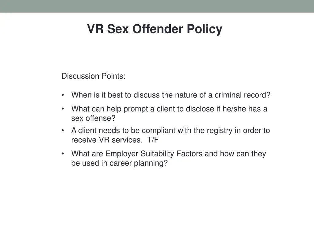 vr sex offender policy