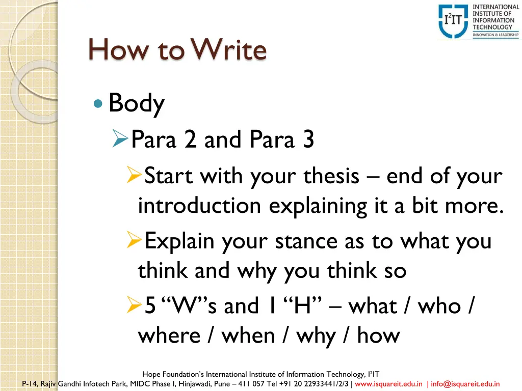 how to write 2