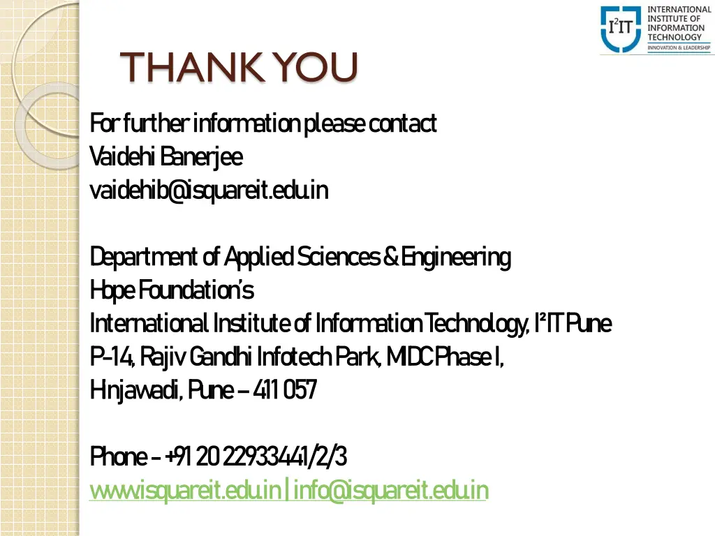 thank you for further inform ation please contact