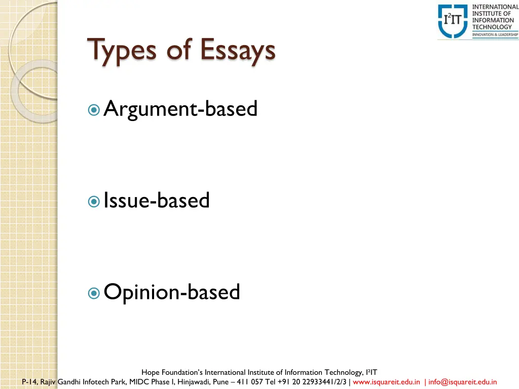 types of essays