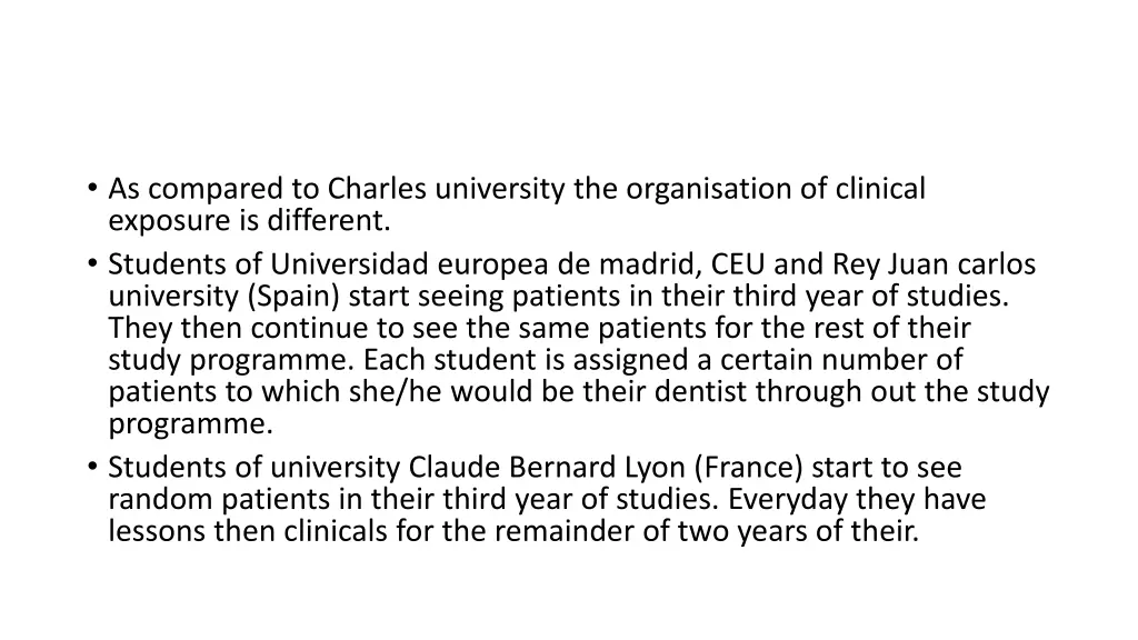 as compared to charles university
