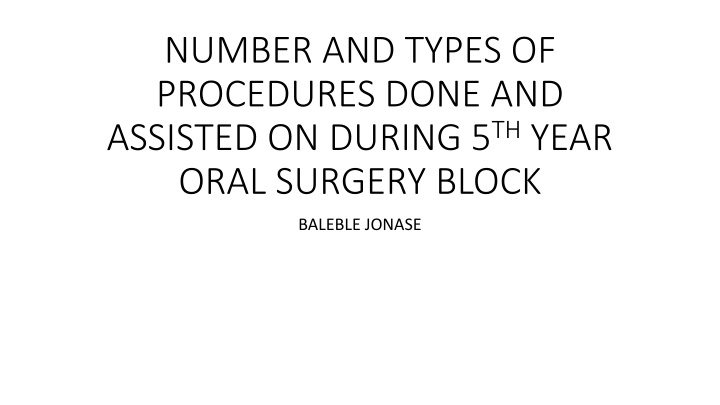 number and types of procedures done and assisted