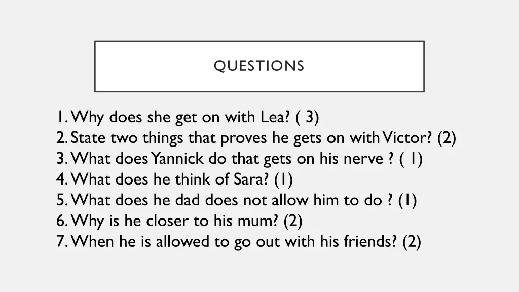 questions