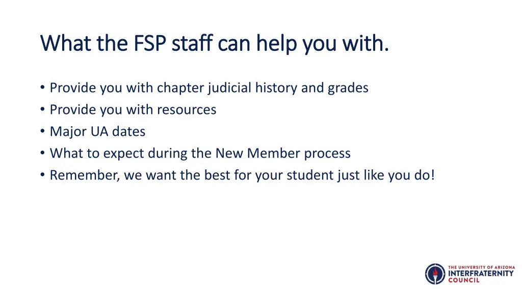 what the fsp staff can help you with what