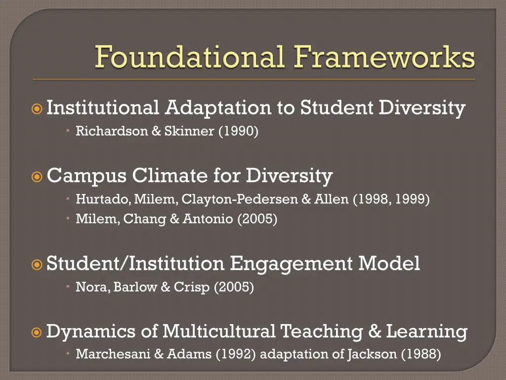 institutional adaptation to student diversity