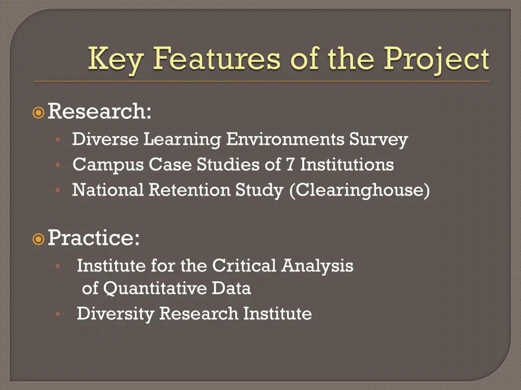 research diverse learning environments survey