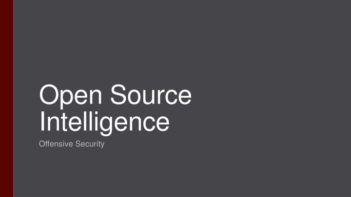 open source intelligence offensive security