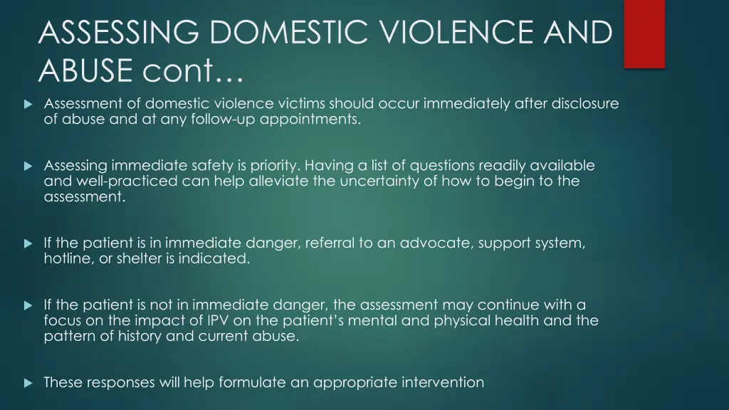 assessing domestic violence and abuse cont 1