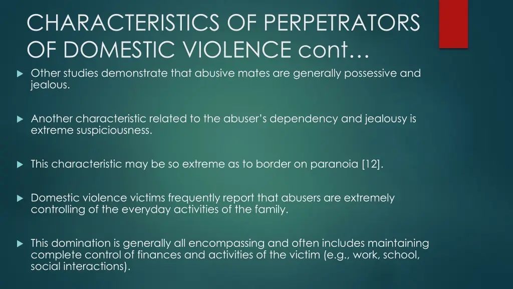 characteristics of perpetrators of domestic 1