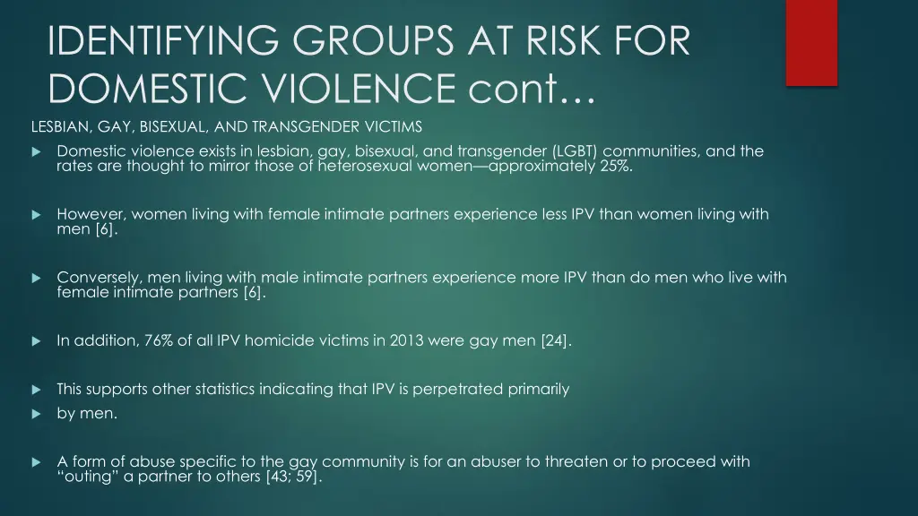 identifying groups at risk for domestic violence 8