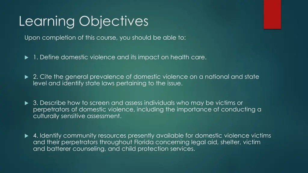 learning objectives