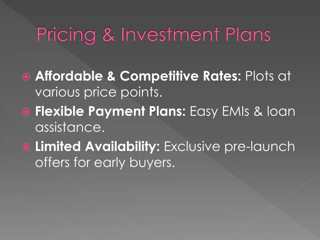 pricing investment plans