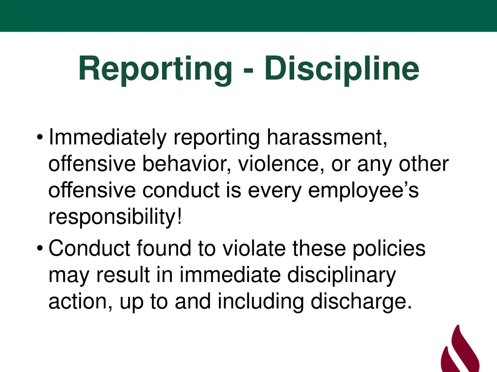 reporting discipline