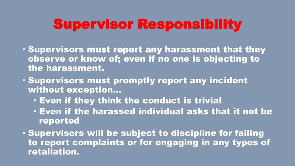 supervisor supervisor responsibility