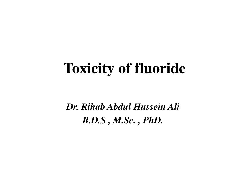 toxicity of fluoride