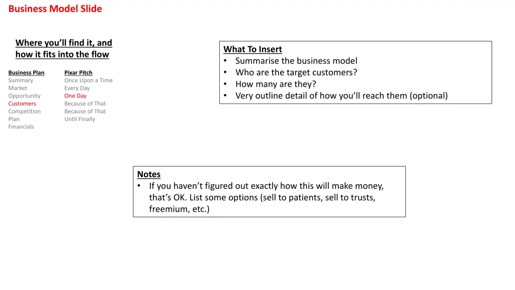 business model slide