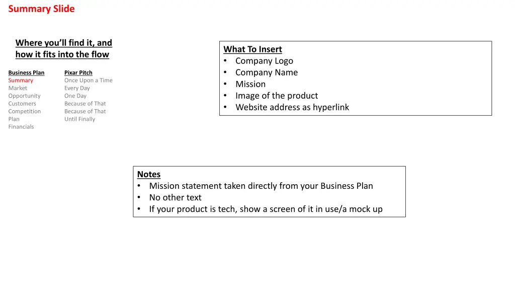 summary slide