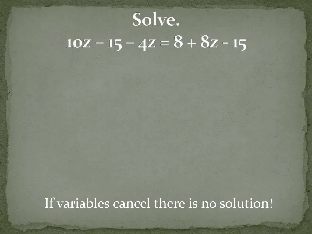 solve