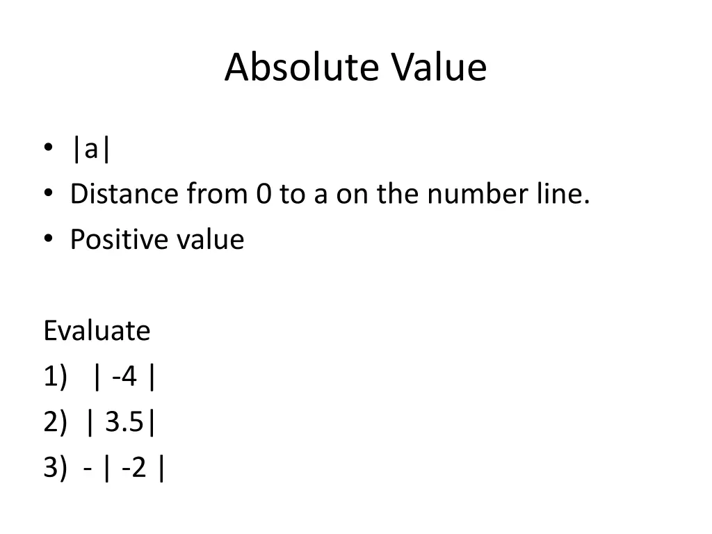 absolute value