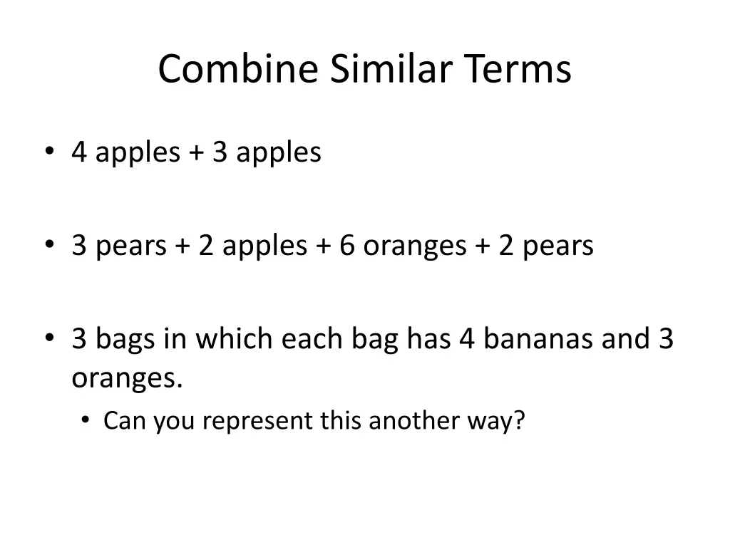 combine similar terms
