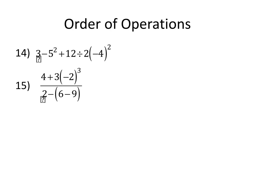 order of operations