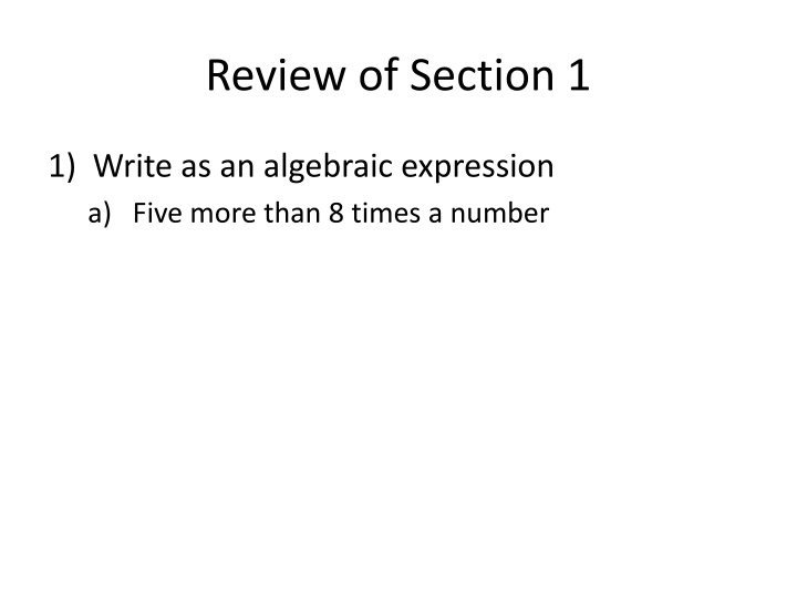 review of section 1
