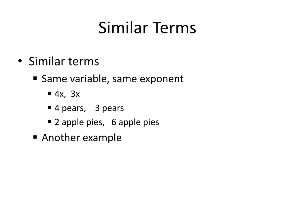 similar terms